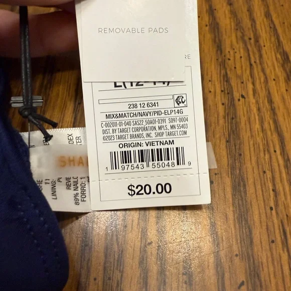 Shade and Shore Navy Blue Women's Bathing Suit Top NWT - Picture 3 of 4